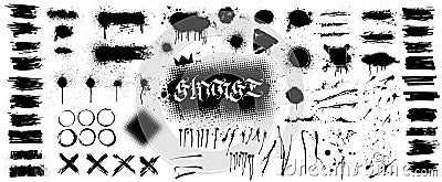 Ink splashes stencil. Grunge Vector Illustration